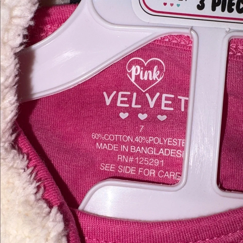 💕Pink Velvet Girls 3 Piece Set